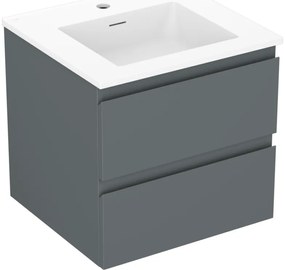 Mexen Orio szafka łazienkowa 50 cm z umywalką Otis, 2 szuflady, grafit mat/biała mat - 91A10-05047-2-BFF66-W18M01