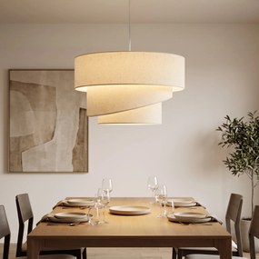 HOMCOM Lampa wisząca z 3 kloszami w wyglądzie lnu, nowoczesna lampa sufitowa z regulacją wysokości, beżowa, żarówki nie są dołączone | Aosom PL