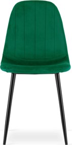 Zielone krzesło welurowe na czarnych nogach N0-T45