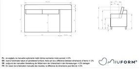 Szarobrązowy sztruksowy szezlong (prawostronny) Chic Charlotte – Miuform