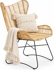 Rattanowy fotel ażurowy uszak H1-L38
