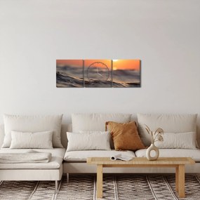 Obraz powierzchni wody (z zegarem) (90x30 cm)