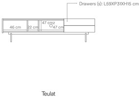 Beżowo-naturalna szafka pod TV w dekorze dębu 180x45 cm Otto – Teulat