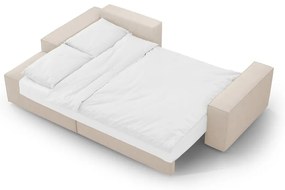 Beżowy rozkładany narożnik z materiału bouclé (lewostronny) Jodie – Micadoni Home