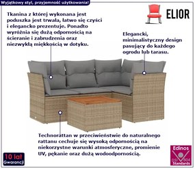 Beżowo-szary zestaw mebli wypoczynkowych Conti 4X