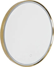 Lustro łazienkowe miedziane 50 cm z LED, 3-stopniowe ściemnianie dotykowe, okrągłe - Miral