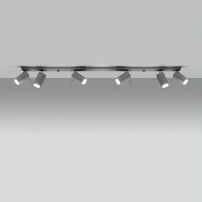Plafony nowoczesny Briix, stal - 6 źródło światła 3000K - L.118 x H.16 cm - szary