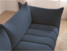 Ciemnoniebieska sofa z materiału bouclé 286 cm Azra – Bobochic Paris