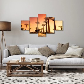 Obraz - Zachód słońca w Baobab Alley (125x70 cm)