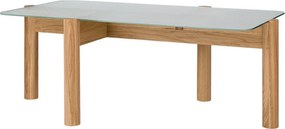 Stolik ze szklanym blatem w naturalnym kolorze 55x105 cm Kob – noo.ma