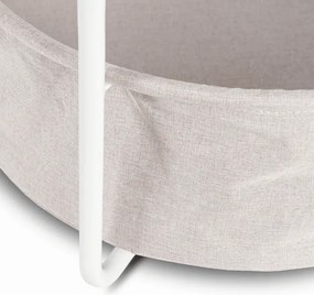 Stolik Kawowy z Koszem VARANO 55 cm Biały/Beżowy Nowoczesny