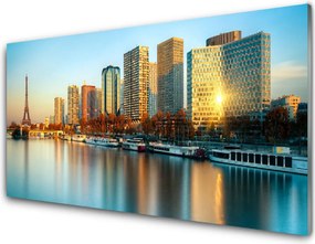 Szkło do Kuchni na Ścianę Paryski Szyk nad Wodą