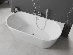 Mexen Oval wanna wolnostojąca przyścienna 180 x 80 cm, biała, przelew chrom - 52671808000-01