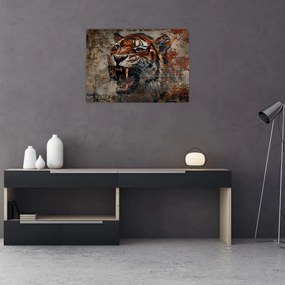Obraz na szkle - Tygrys z cegieł (70x50 cm)
