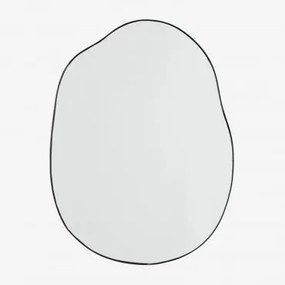 Nieregularne Lustro Ścienne 60x80 Cm Rudiger Czarna - Sklum