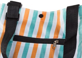 Torba na kółkach STRIPES 49,5x27 cm, biała z paskami
