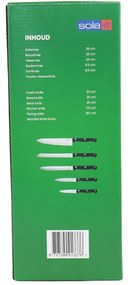 Zestaw noży SOLA KNIFE w drewnianym bloku, 6 szt.