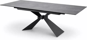 Prostokątny stół Sorrento rozkładany 180-230 cm, blat ceramiczny z niebieskiego marmuru, nogi czarne metalowe