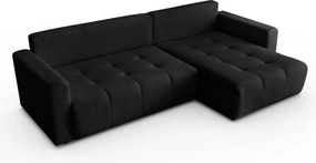 Narożnik w kształcie L VIENNA, tkanina Lambi, Grafitowy, Prawy