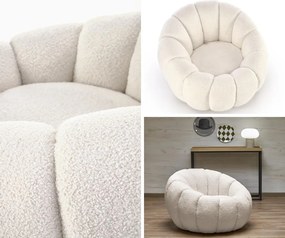 Fotel wypoczynkowy z tkaniny bouclé Gaspar Halmar