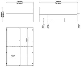 Białe łóżko dwuosobowe z płyty wiórowej bez stelaża 140x200 cm Naia – Tvilum