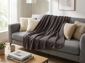 Koc fleece FLEORA, czekoladowy Rozmiar: 180 x 200 cm