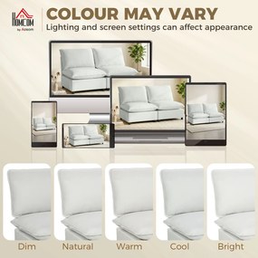 HOMCOM 2-osobowa sofa, 146 cm modułowa sofa z ekoskóry z szerokim i głębokim siedziskiem, grubymi poduszkami, łatwy montaż, Szara | Aosom PL