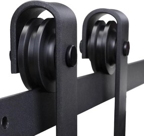 Zestaw do drzwi przesuwnych HOMCOM, rustykalny design, stal węglowa, wytrzymuje do 100 kg na panel