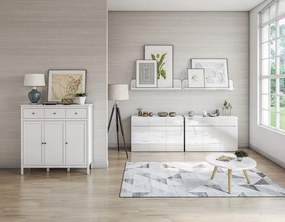 Biała minimalistyczna półka ścienna 140 cm - Entido 6X