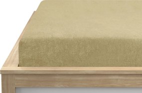PrzytulneMieszkanie.pl Frotte prześcieradło POLY kremowe 90 x 200 cm