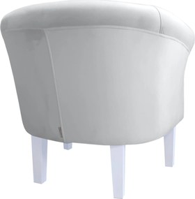 Fotel Milo tkanina Welur wygodny fotel tapicerowany do salonu i sypialni : Kolor nogi - Biała, Kolor tkaniny - VELVET - MG39, Wysokość nogi - 20 cm