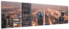 Obraz świecącej metropolii (170x50 cm)