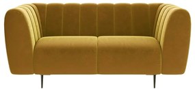Miodowożółta aksamitna sofa Ghado Shel, 170 cm