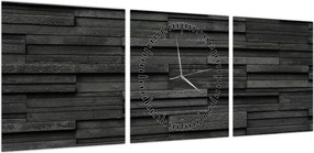 Obraz - Tekstura kamienia (z zegarem) (90x30 cm)