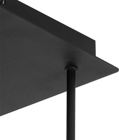 Plafon art deco czarny przydymione szkło 9-źródeł światła - Athens