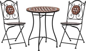 3-cz. ceramiczny, terakotowy zestaw mebli bistro S0-R57