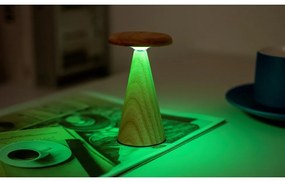 Lampa stołowa LED w naturalnym kolorze z drewnianym kloszem (wysokość 14 cm) Sylva – Gingko