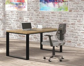 Dębowe długie industrialne biurko komputerowe 170x70 Onelix 7X