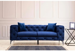 Ciemnoniebieska aksamitna sofa 197 cm Como – Artie