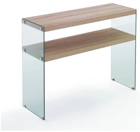 Naturalna konsola z blatem w dekorze dębu 35x100 cm Nancy – Tomasucci