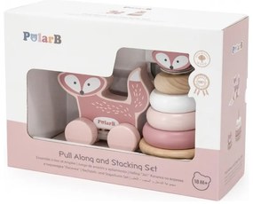 Viga polarb zestaw lisek drewniana piramidka + lisek do ciągnięcia