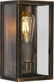 Lampa ścienna w stylu vintage antyczne złoto 26 cm IP44 - Charlois
