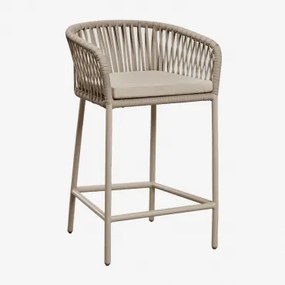 Zestaw 2 Wysokich Stołków Z Podłokietnikami Z Plecionego Sznurka Arhiza Moka Brown & ↑65 Cm - Sklum