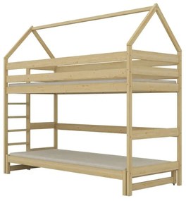Łóżko piętrowe domek TOBI 1 200x80 sosna lakierowana KOCOT KIDS