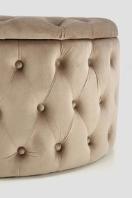 Pufa NUNEZ VELVET beżowa ze schowkiem HALMAR