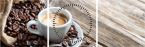 Obraz - Espresso (z zegarem) (90x30 cm)