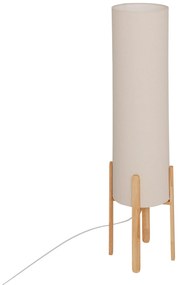 Lampa podłogowa tekstylny klosz RAFA drewniane nogi, Ø 24 x 107 cm
