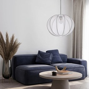 Biała lampa wisząca z tekstylnym kloszem ø 52 cm Mellow – Candellux Lighting