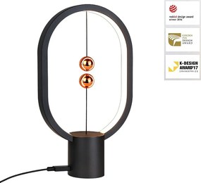 NETTLIFE Czarna lampka nocna LED Lampa stołowa: Lampa stołowa Mała dekoracyjna lampka magnetyczna z USB
