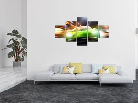 Obraz - Zielony samochód wyścigowy (125x70 cm)
